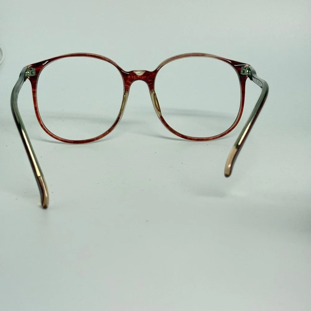 Pappagallo VIII 556 Vintage Round Eyeglasses Frames Burgundy Clear France 54-18